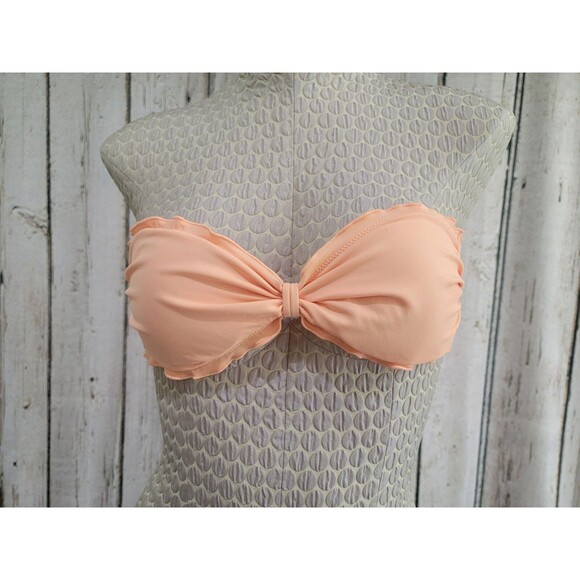 ALK Women's Small Victoria's Secret Tangerine Ruffle Bikini Top Swimsuit 1 Piece - Picture 1 of 8